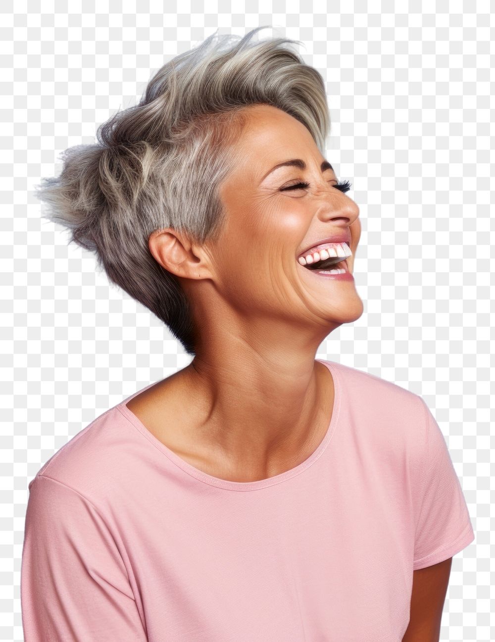 PNG Laughing smile adult retirement. 