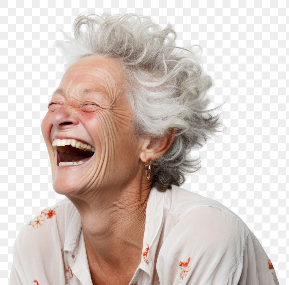 PNG Laughing adult retirement relaxation. 