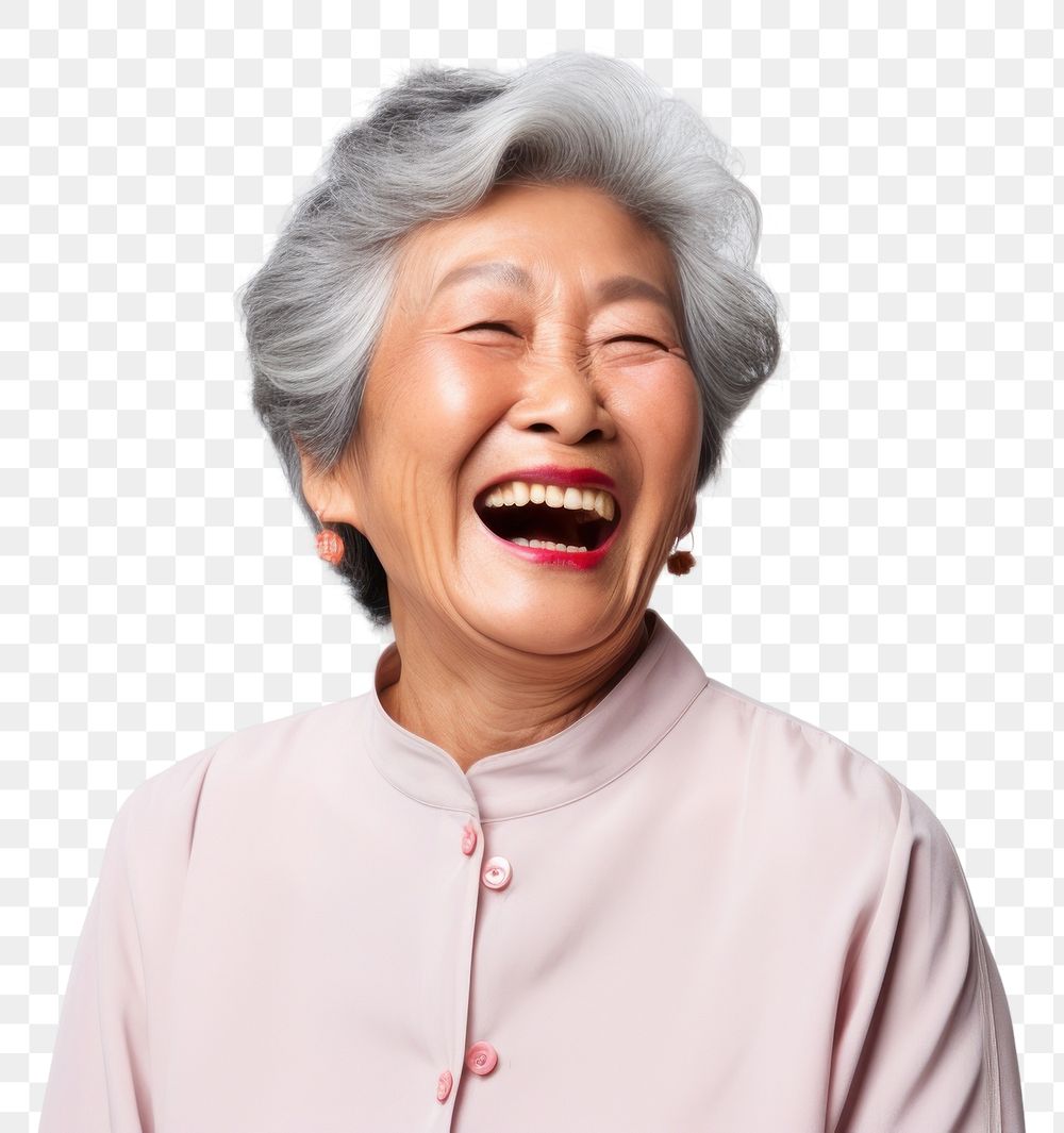 PNG Laughing adult smile grandparent.