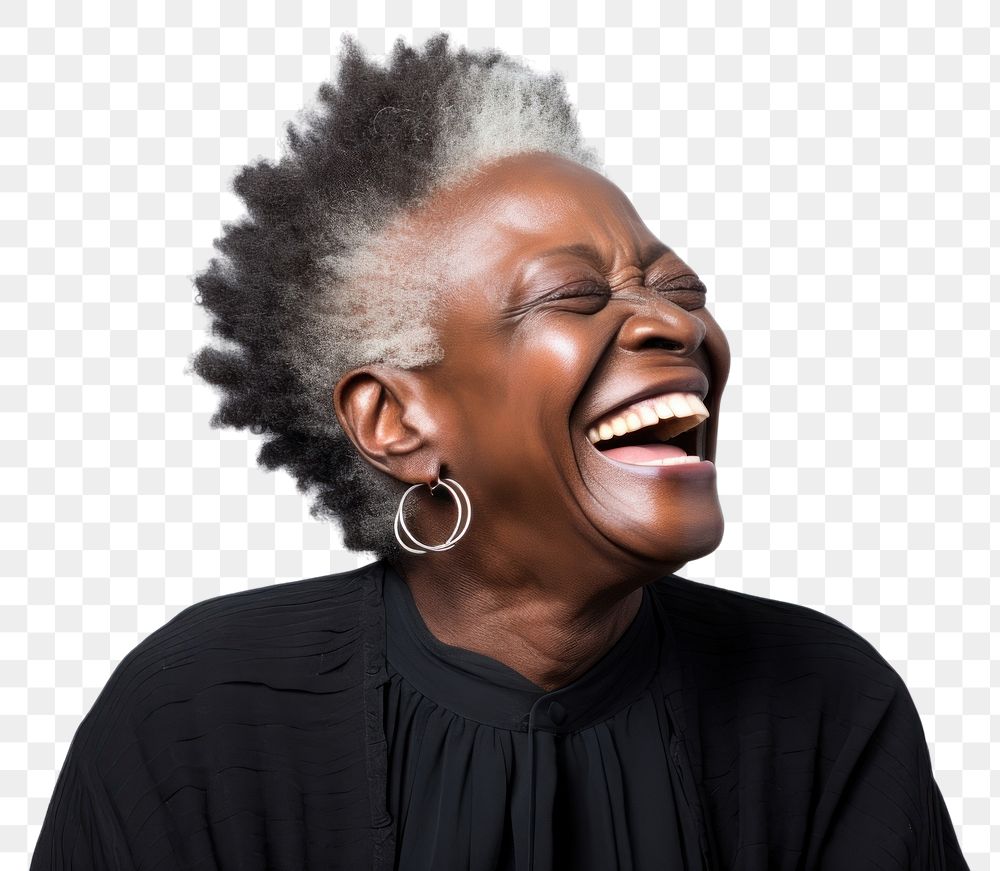 PNG Laughing happiness hairstyle cheerful. 