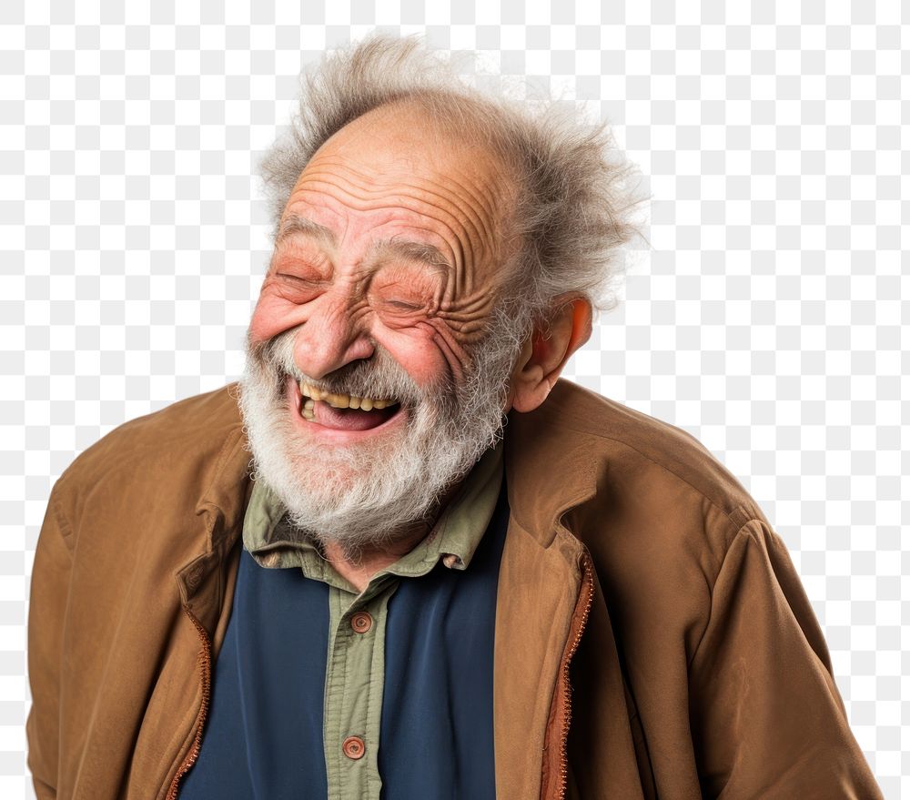 PNG Portrait laughing adult grandparent. AI generated Image by rawpixel.