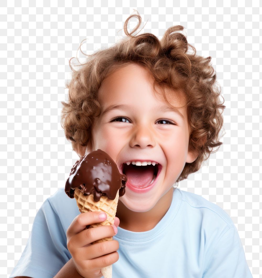 PNG Eating chocolate dessert cream transparent background