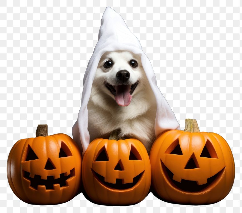 PNG Halloween dog costume pumpkin. AI generated Image by rawpixel.