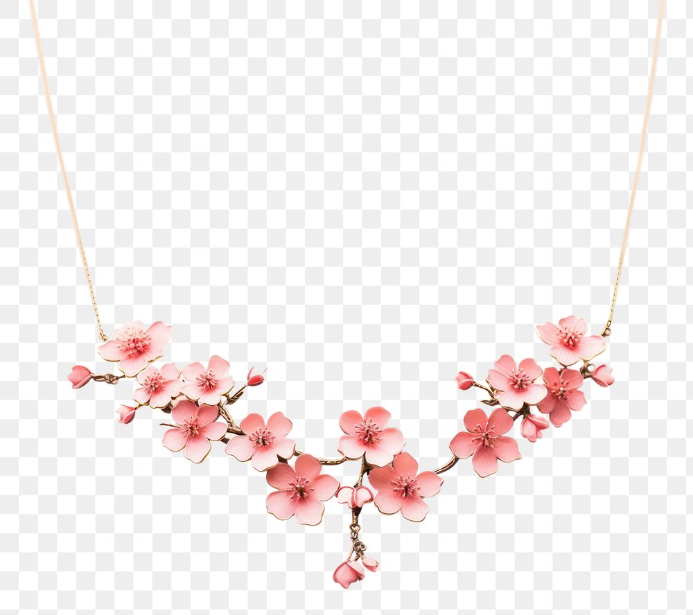 PNG  Necklace blossom jewelry flower. AI generated Image by rawpixel.
