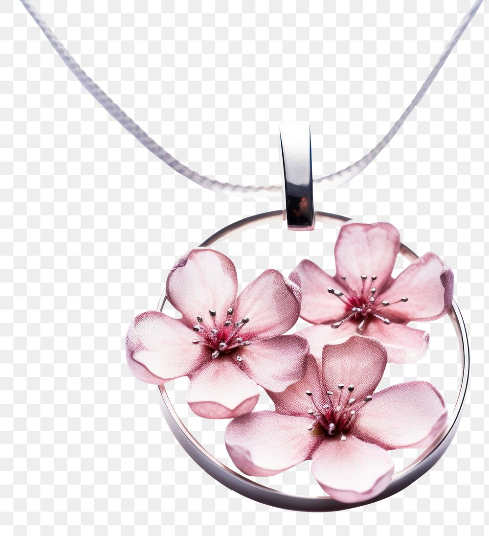 PNG Necklace blossom jewelry pendant. 