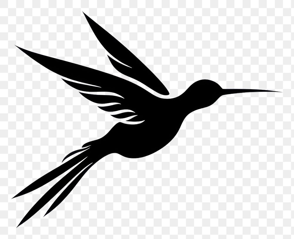 PNG Hummingbird silhouette animal flying. AI generated Image by rawpixel.