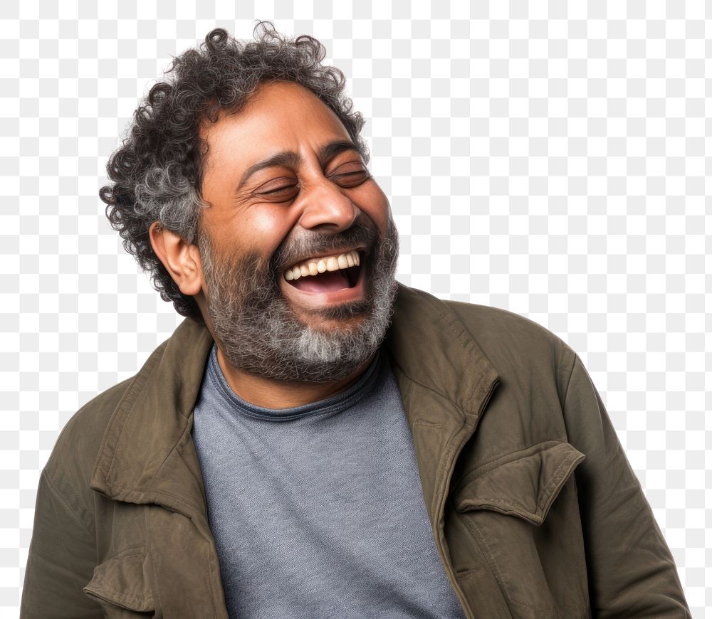 PNG Laughing adult smile relaxation. 