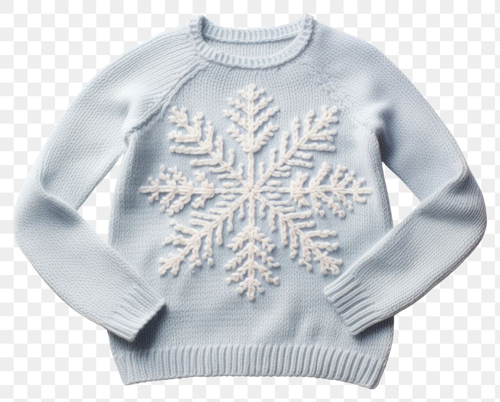 PNG Sweater sweatshirt snowflake white. 