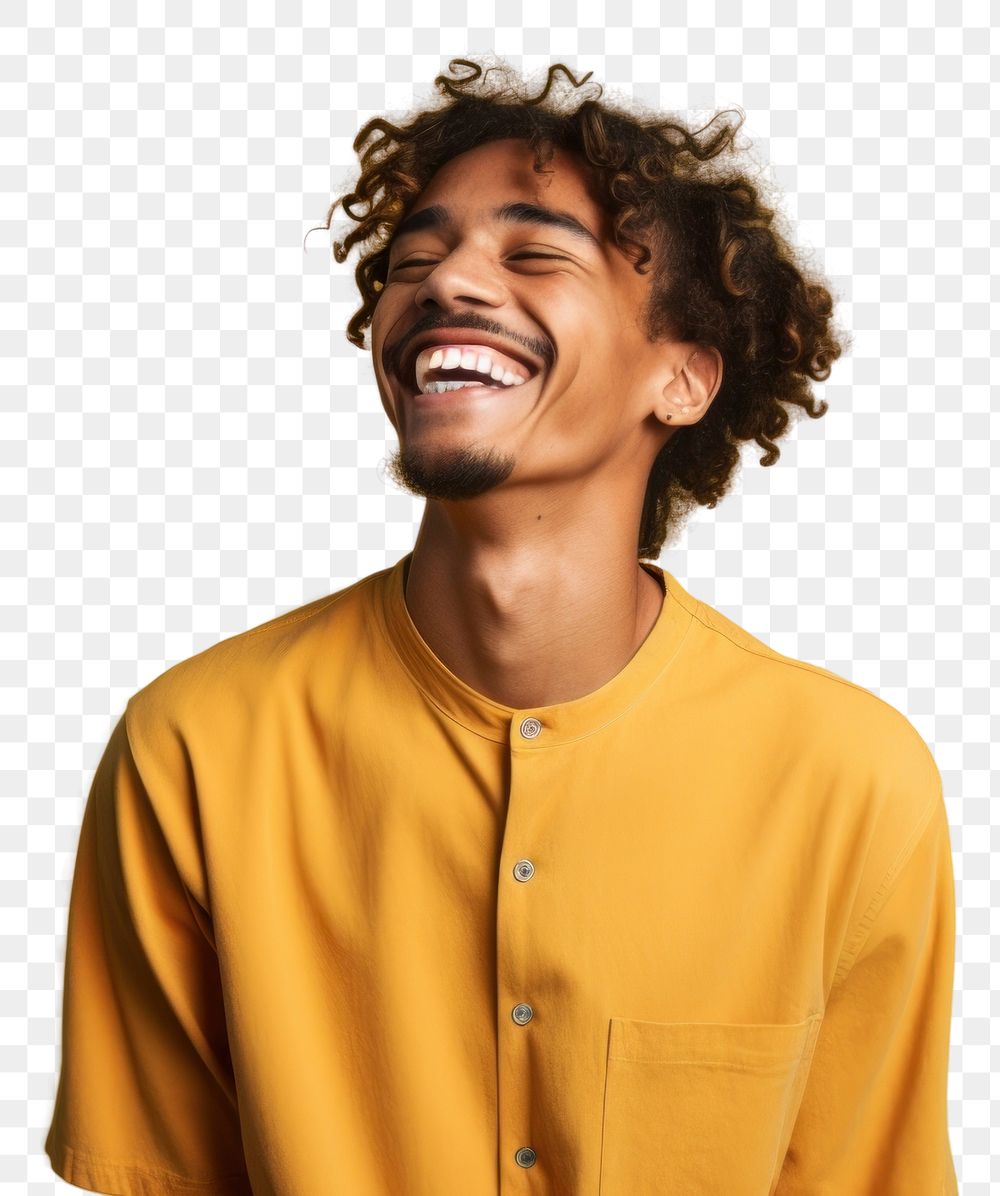 PNG Laughing adult smile hairstyle. 