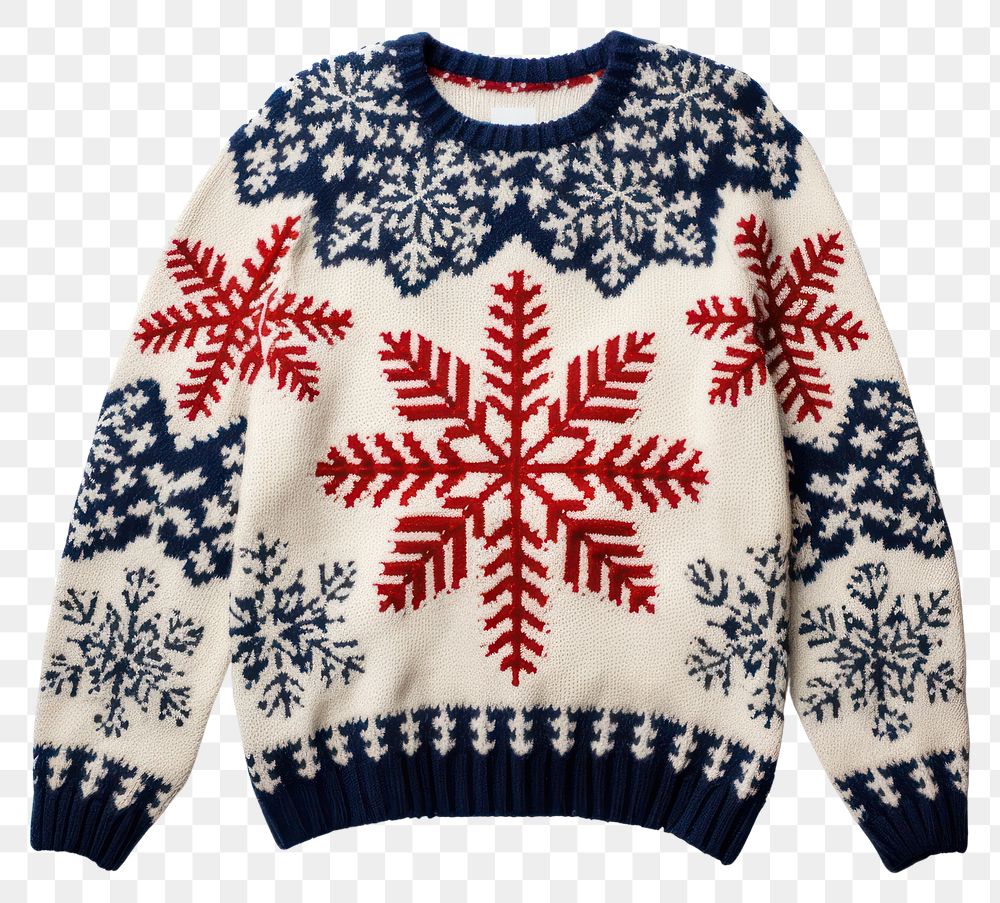 PNG Sweater sweatshirt snowflake white