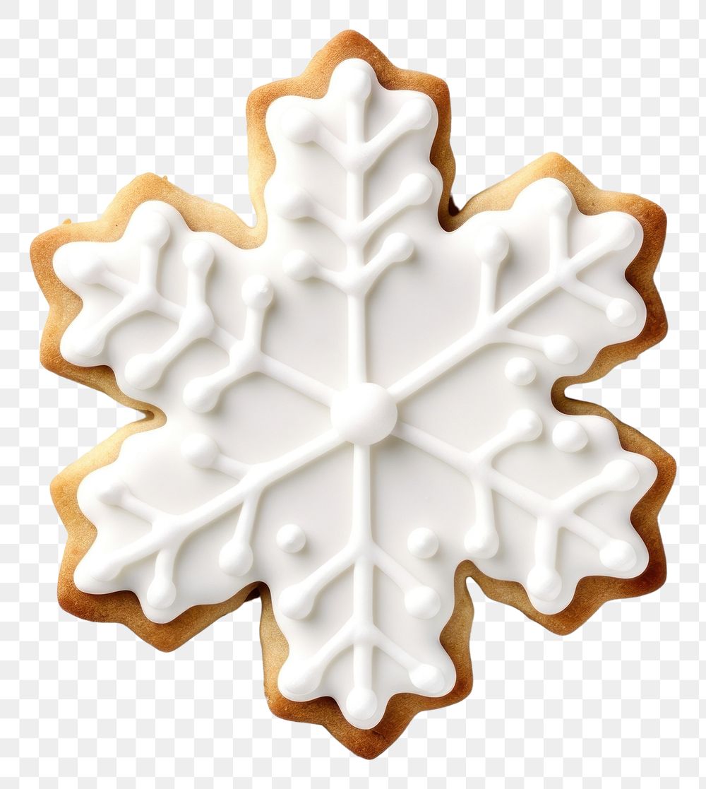 PNG Cookie gingerbread snowflake dessert. AI generated Image by rawpixel.