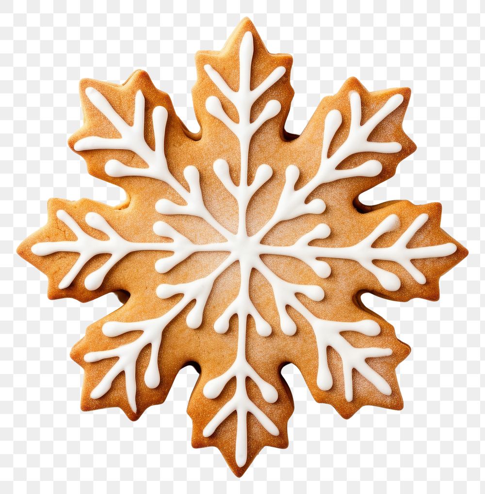 PNG Cookie gingerbread snowflake dessert. AI generated Image by rawpixel.