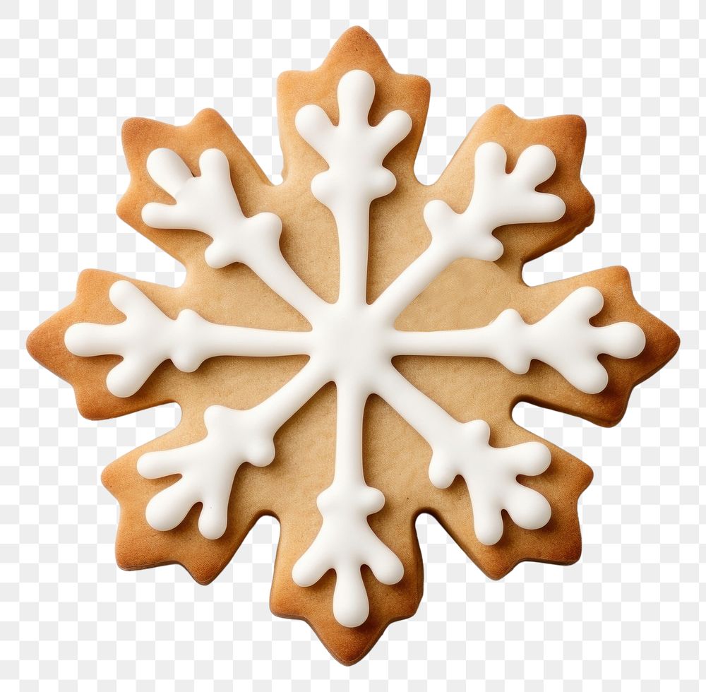 PNG Cookie gingerbread snowflake dessert. AI generated Image by rawpixel.