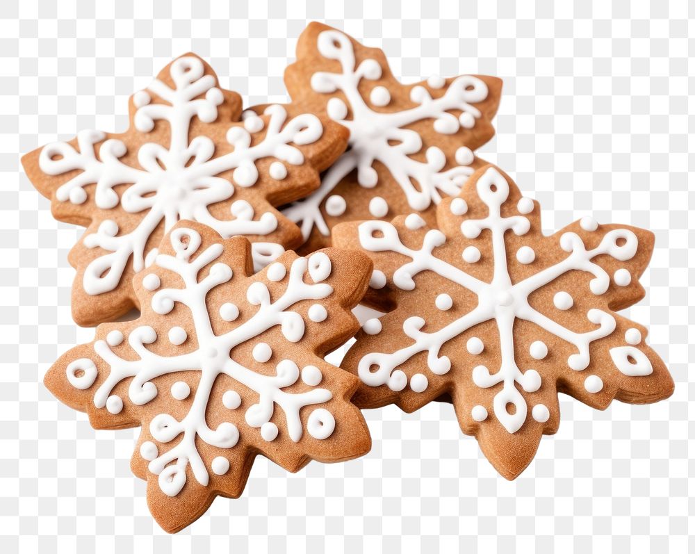 PNG Cookie gingerbread snowflake dessert. AI generated Image by rawpixel.