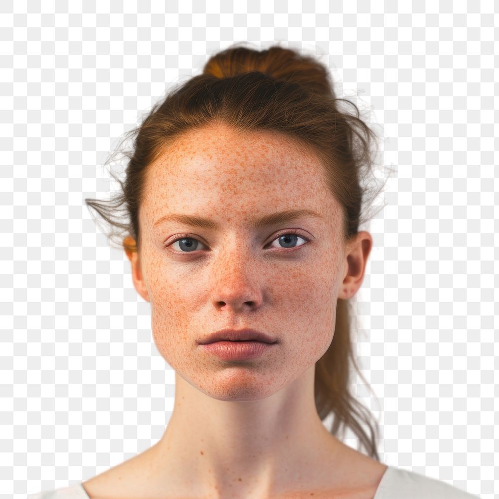 PNG Portrait freckle adult woman. 