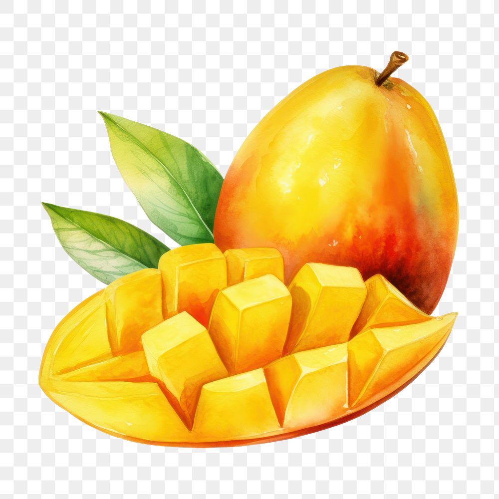 PNG Mango yellow fruit plant. AI generated Image by rawpixel.