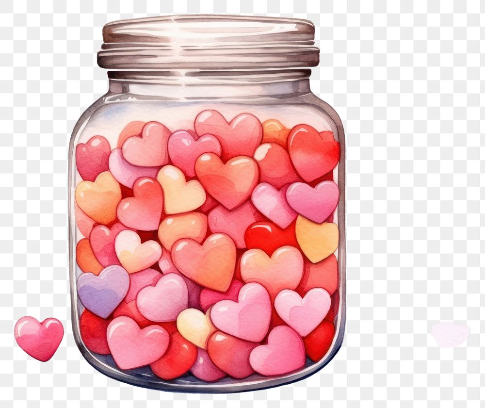 PNG Jar heart candy white background. AI generated Image by rawpixel.