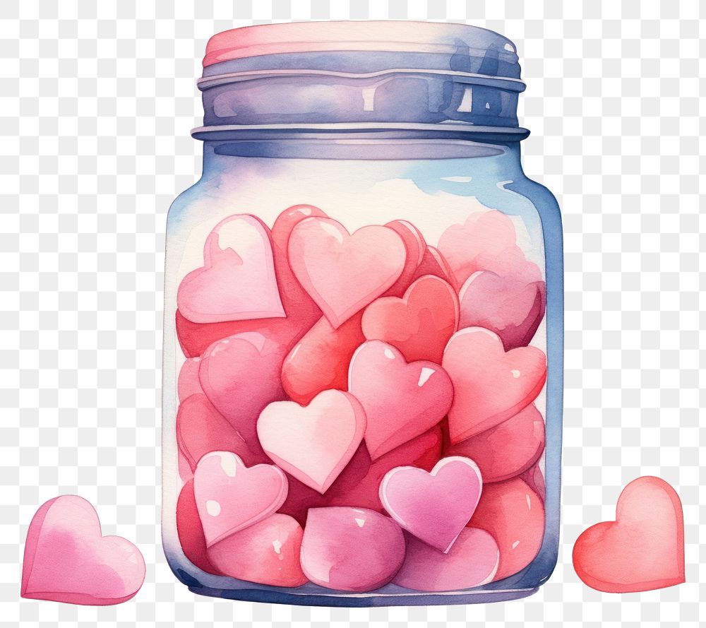 PNG Jar heart white background confectionery. AI generated Image by rawpixel.