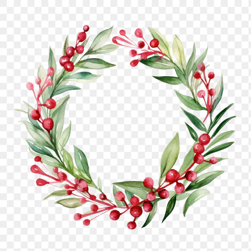 PNG Wreath plant white background celebration. 