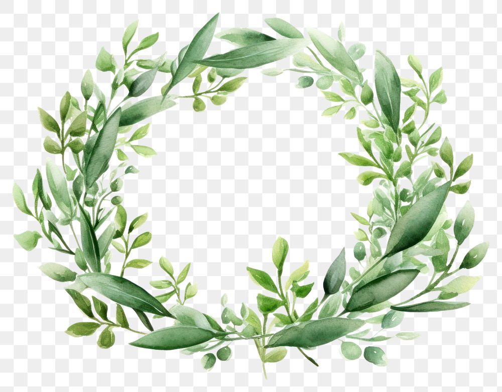 PNG Wreath plant leaf white background. AI generated Image by rawpixel.
