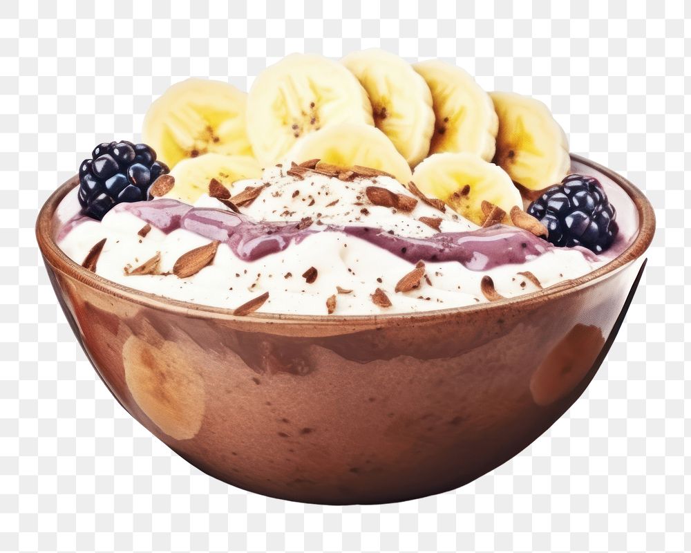 PNG Banana dessert fruit cream. AI generated Image by rawpixel.