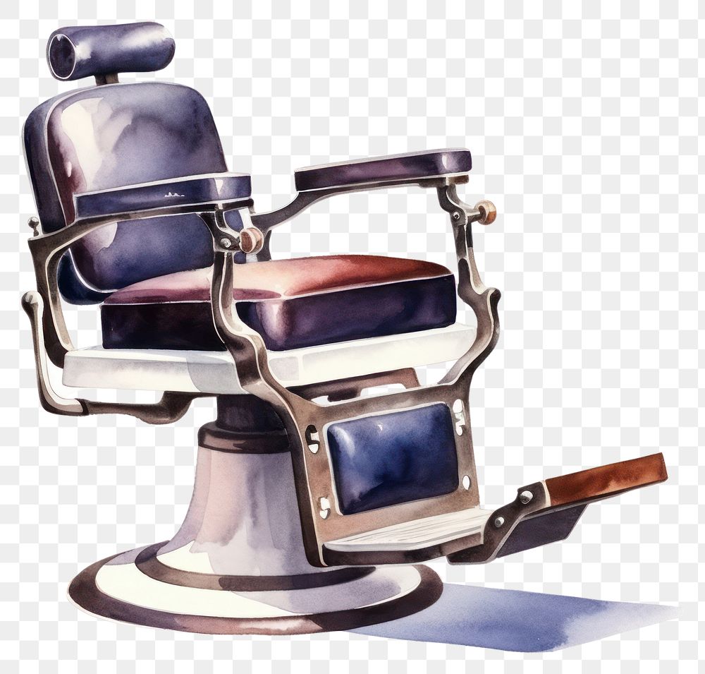 PNG Chair barbershop white background furniture. AI generated Image by rawpixel.