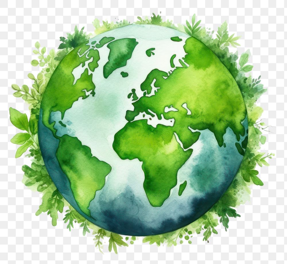 PNG Green planet sphere plant. 