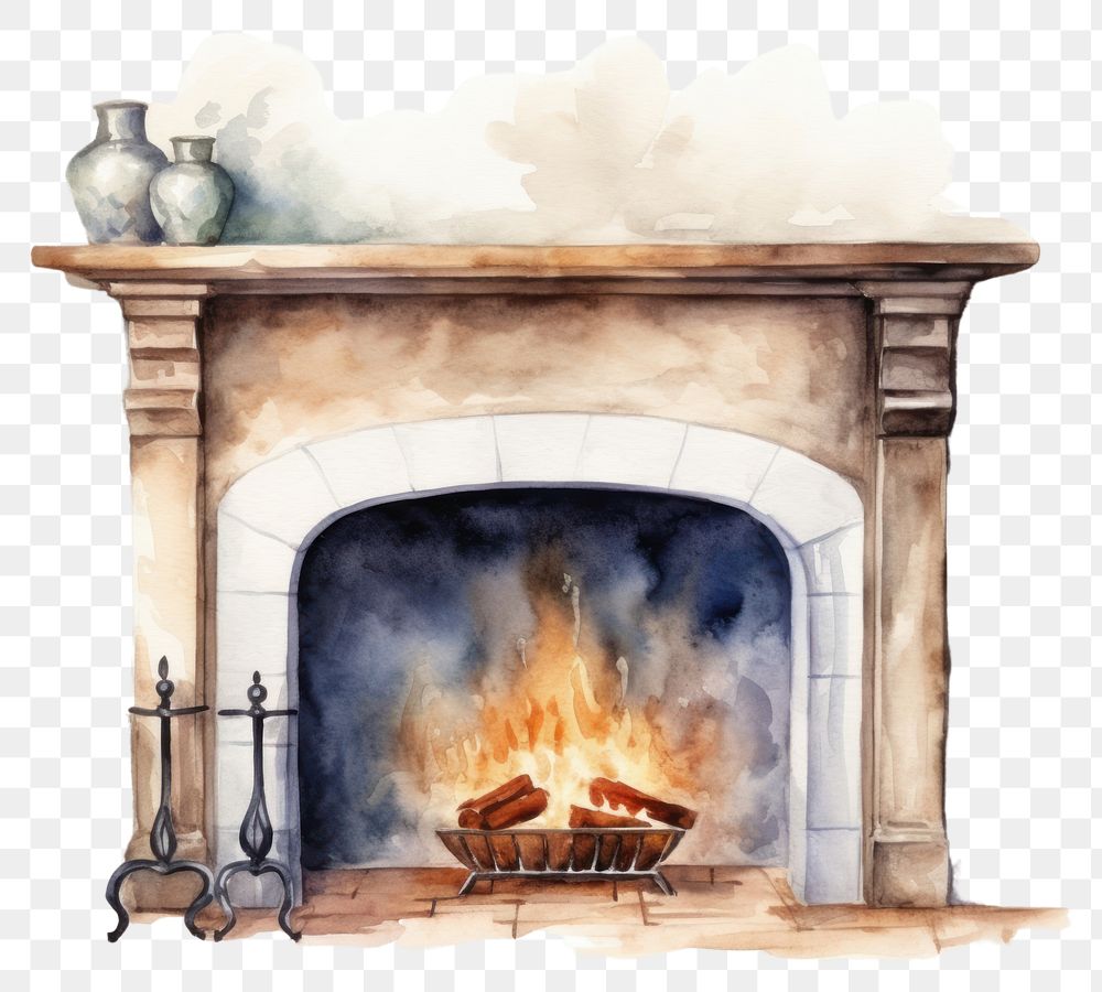 PNG Fireplace hearth architecture furniture. AI generated Image by rawpixel.
