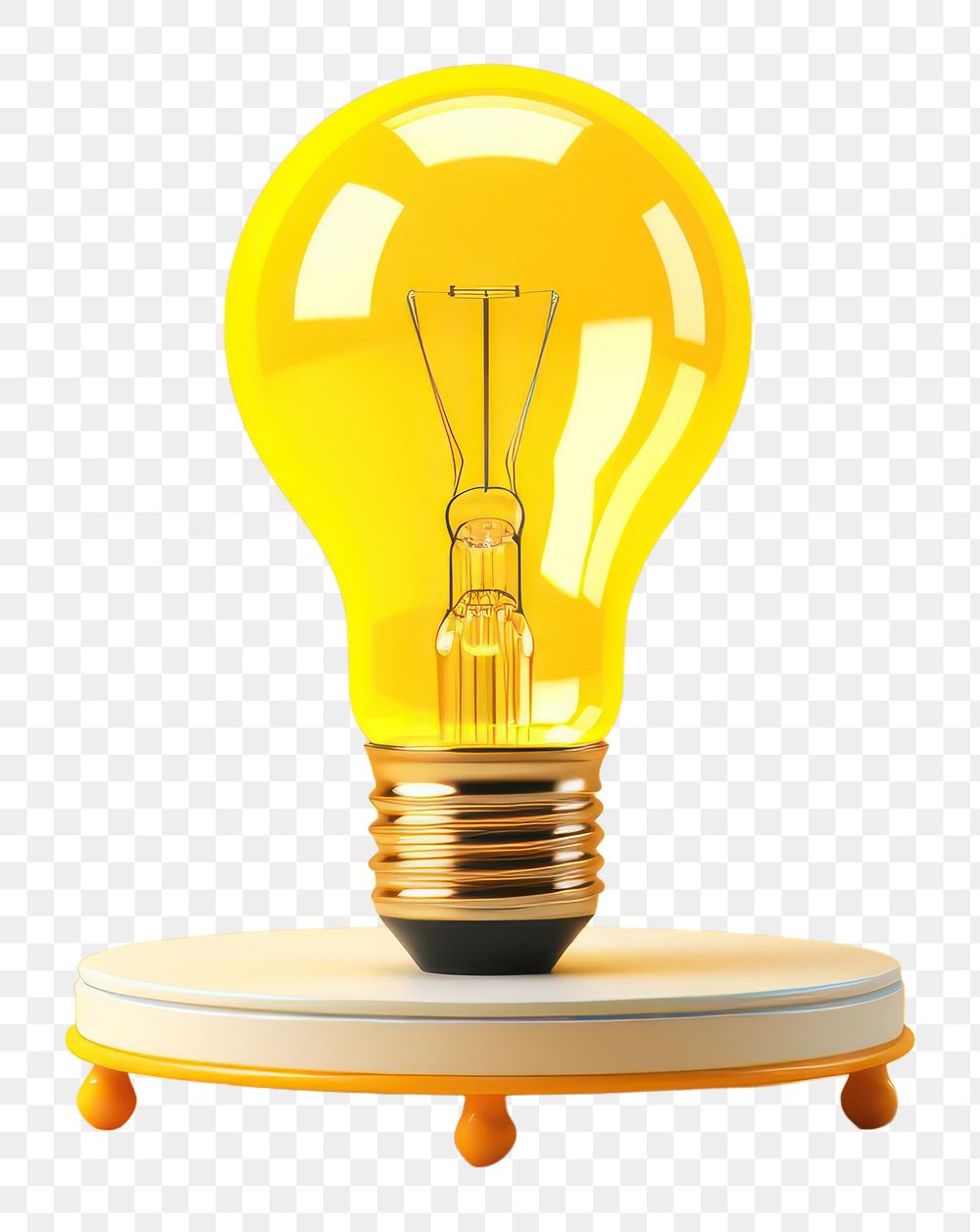 PNG Light lightbulb yellow yellow background. AI generated Image by rawpixel.