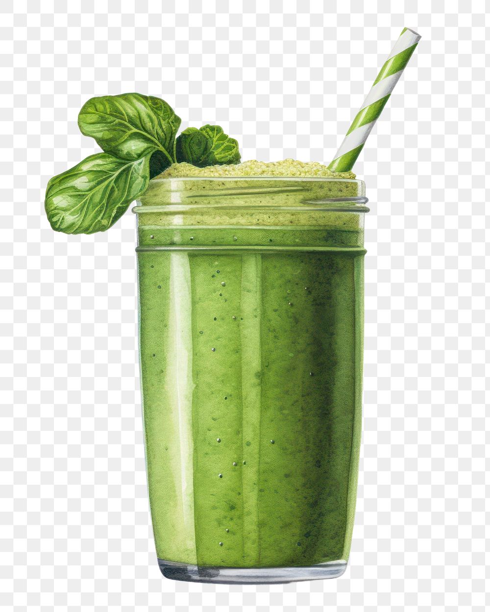 PNG Smoothie juice drink plant, digital paint illustration. AI generated image