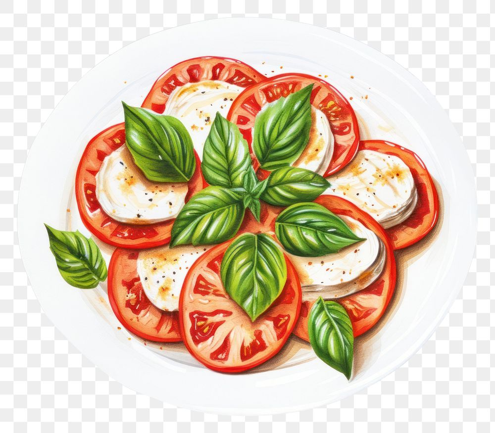 PNG Dish plate food meal, digital paint illustration. AI generated image