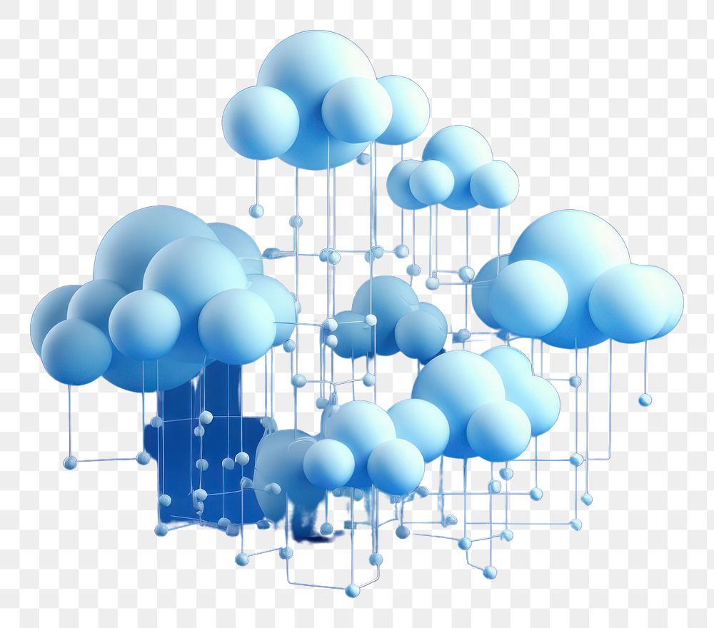 PNG Network cloud blue technology. AI generated Image by rawpixel.