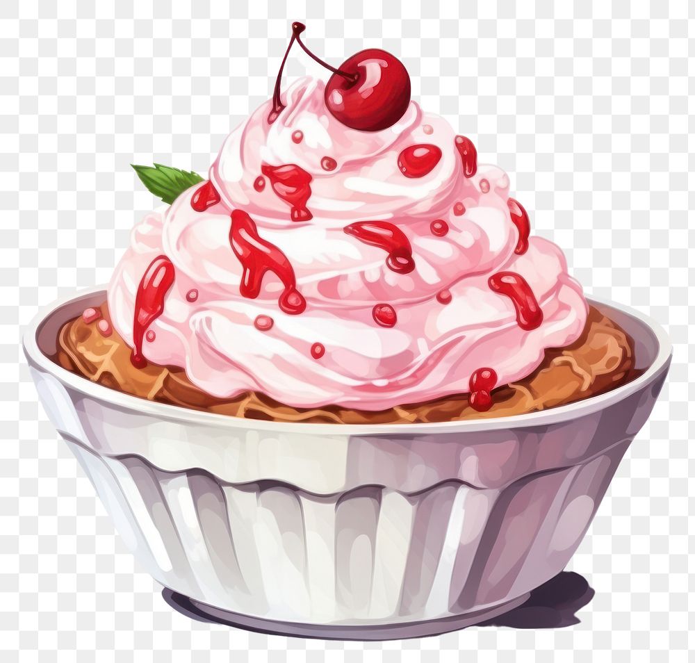 PNG Cream dessert cupcake food. AI generated Image by rawpixel.