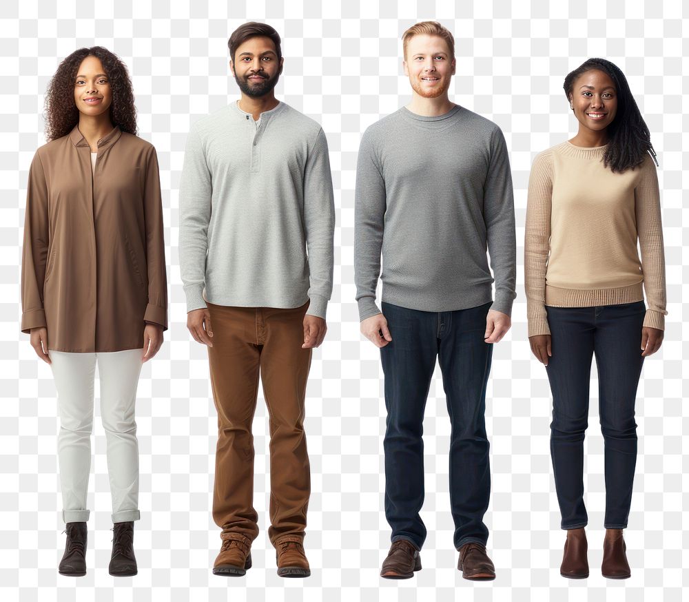 PNG Standing sweater sleeve people. AI generated Image by rawpixel.