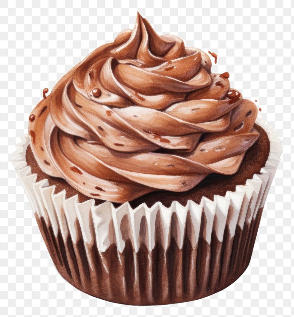 PNG Cupcake chocolate dessert icing. AI generated Image by rawpixel.