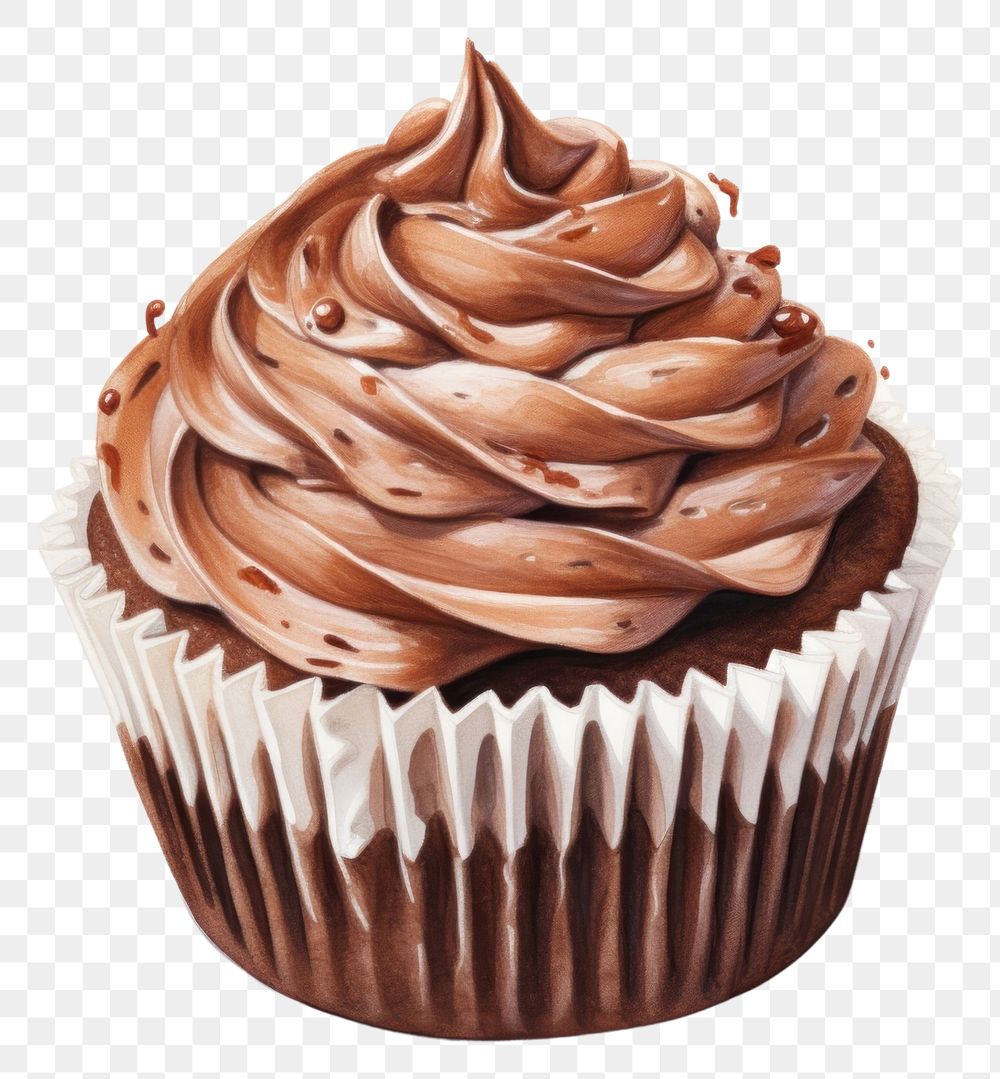 PNG Cupcake chocolate dessert icing.