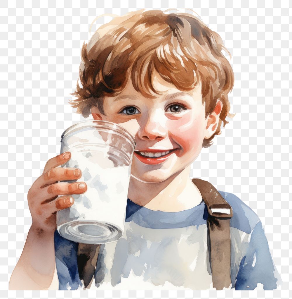 PNG Drinking milk portrait glass. 