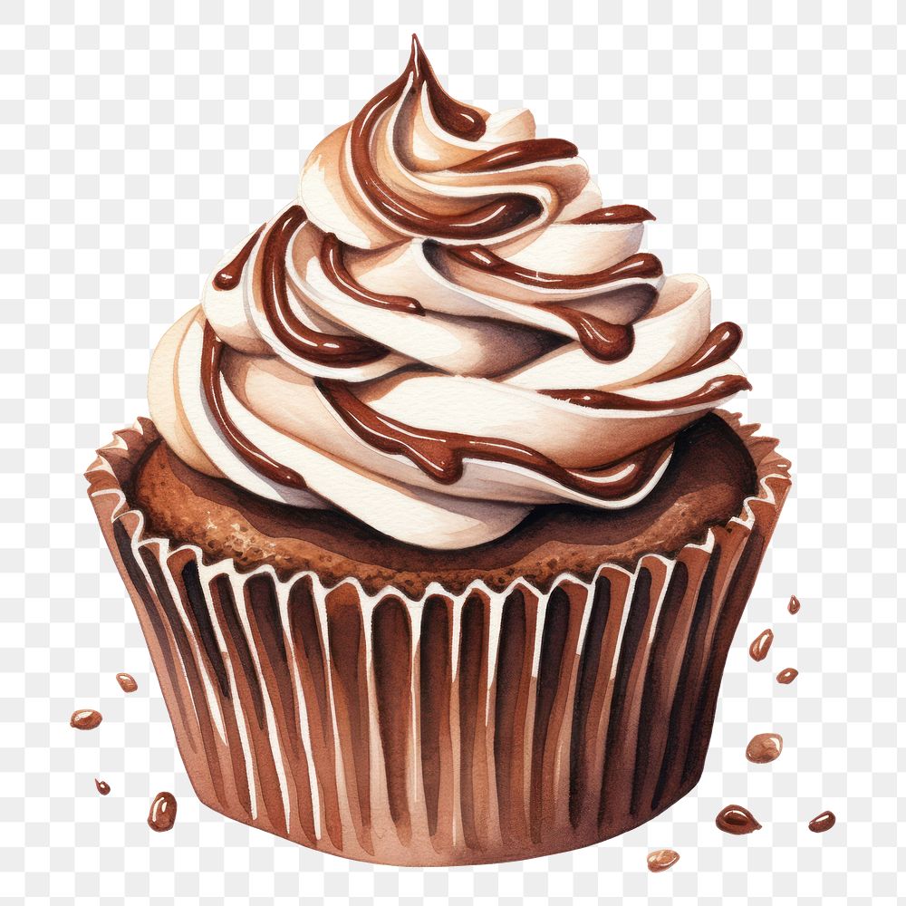 PNG Cupcake chocolate dessert cream. AI generated Image by rawpixel.