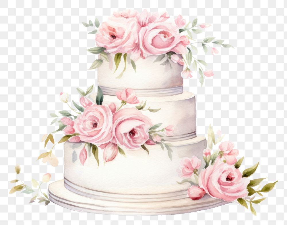 PNG Wedding cake dessert flower. AI generated Image by rawpixel.