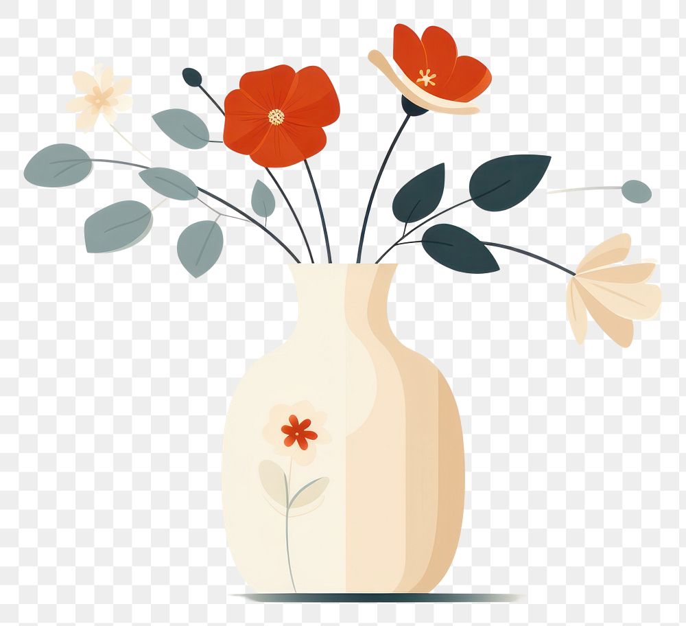 PNG Flower vase plant art. AI generated Image by rawpixel.