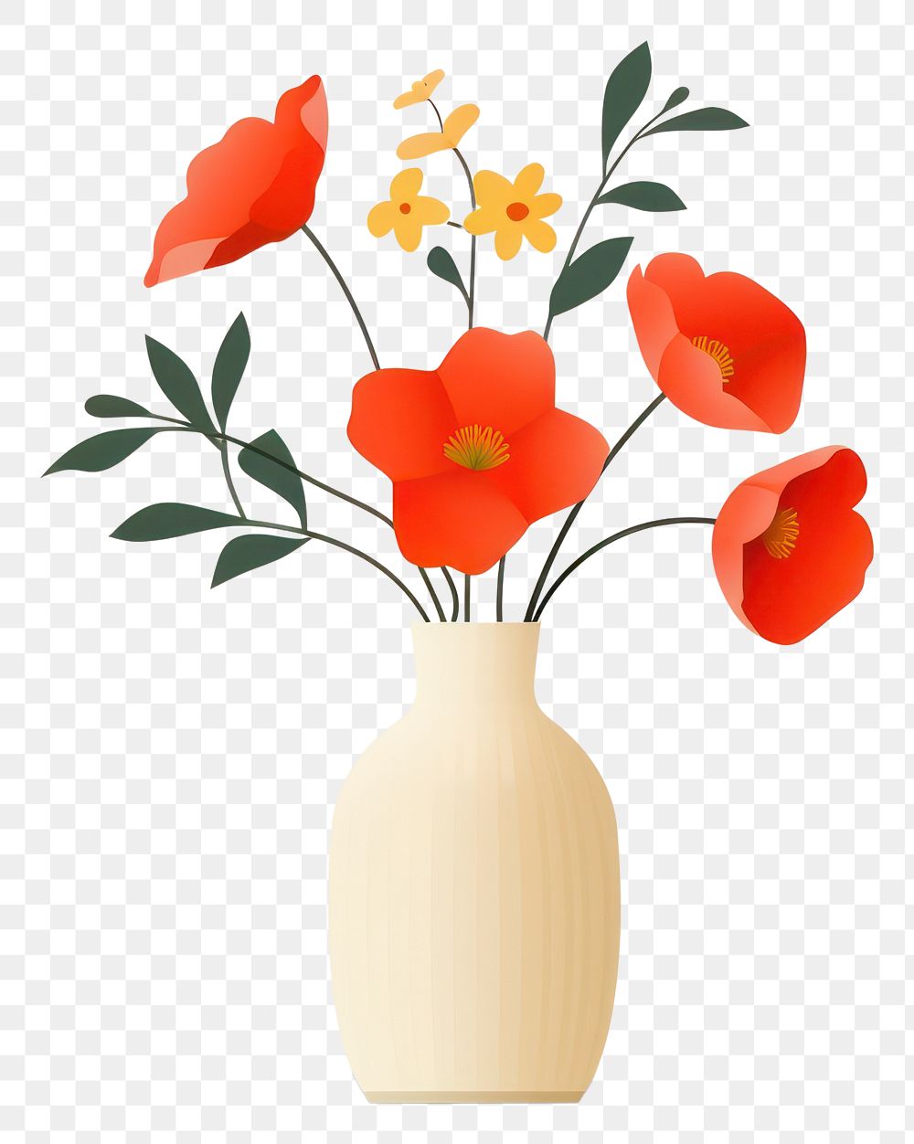 PNG Flower vase plant rose. AI generated Image by rawpixel.