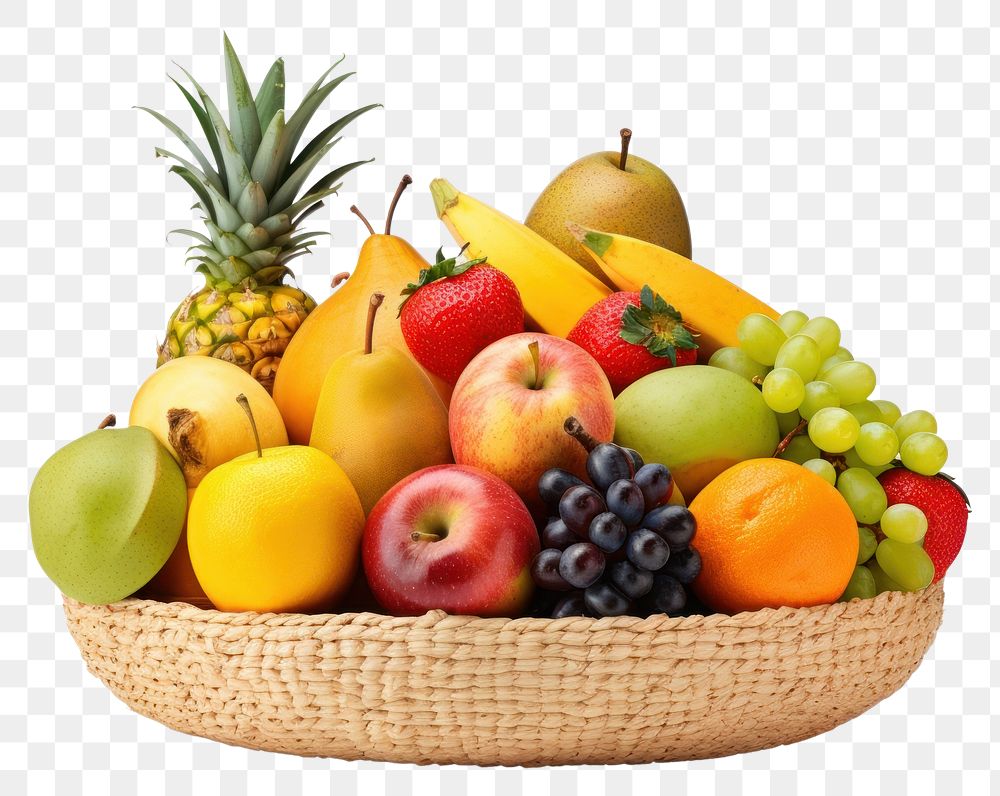 PNG Pineapple banana basket fruit. AI generated Image by rawpixel.