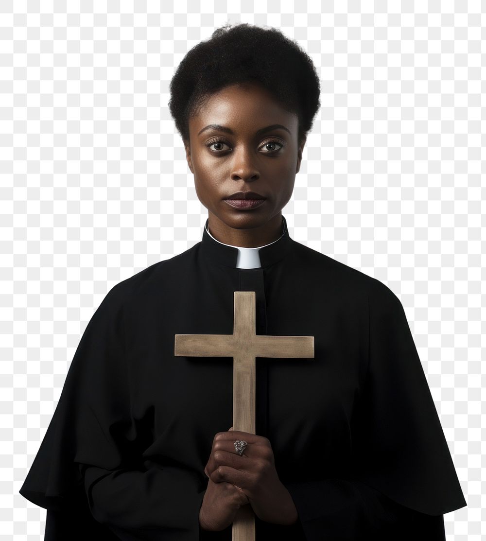 PNG Cross priest black white background. AI generated Image by rawpixel.