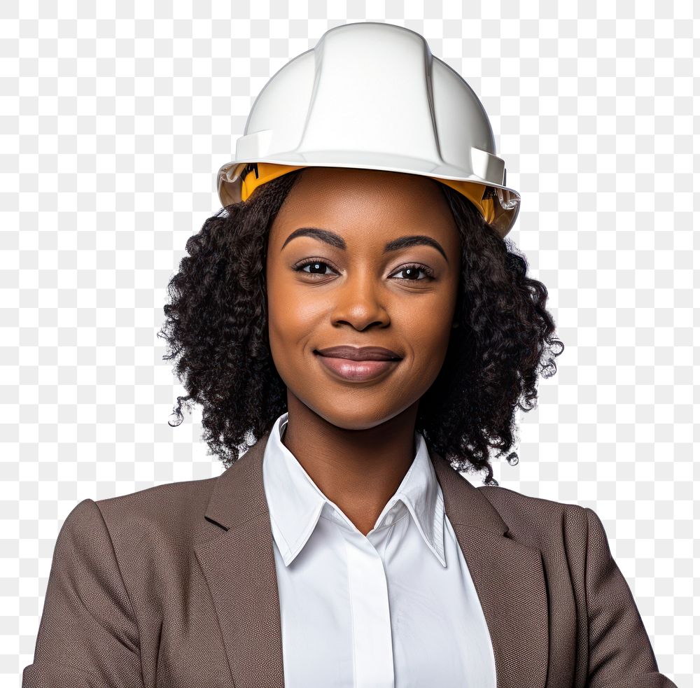 PNG Portrait hardhat helmet adult. AI generated Image by rawpixel.