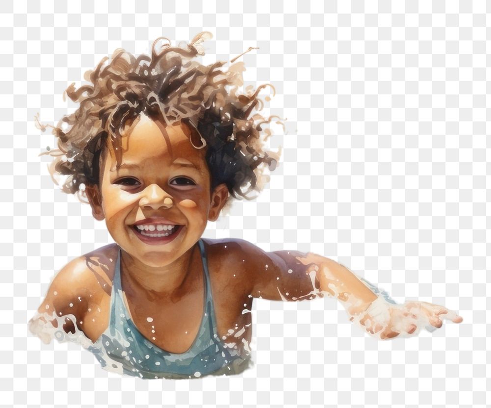 PNG Swimming laughing portrait smile. AI generated Image by rawpixel.
