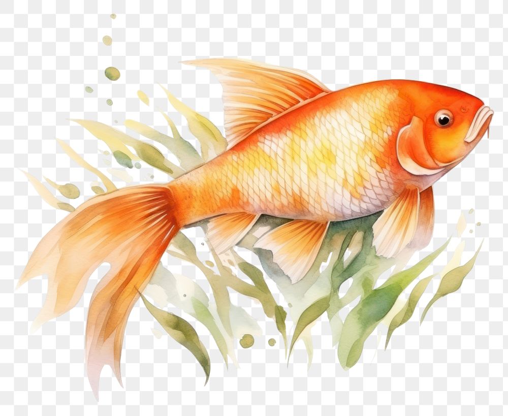 PNG Fish goldfish swimming animal. AI generated Image by rawpixel.