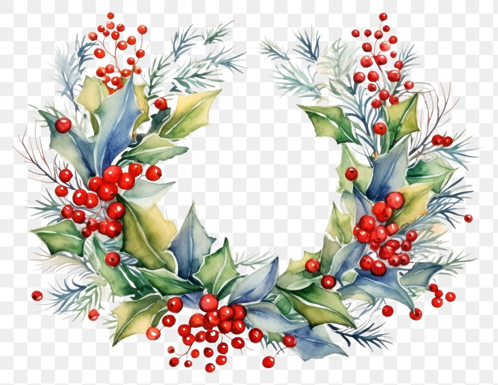 PNG Wreath christmas pattern plant