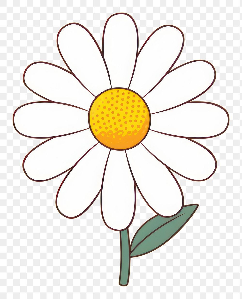 PNG Daisy cartoon flower yellow. AI generated Image by rawpixel.