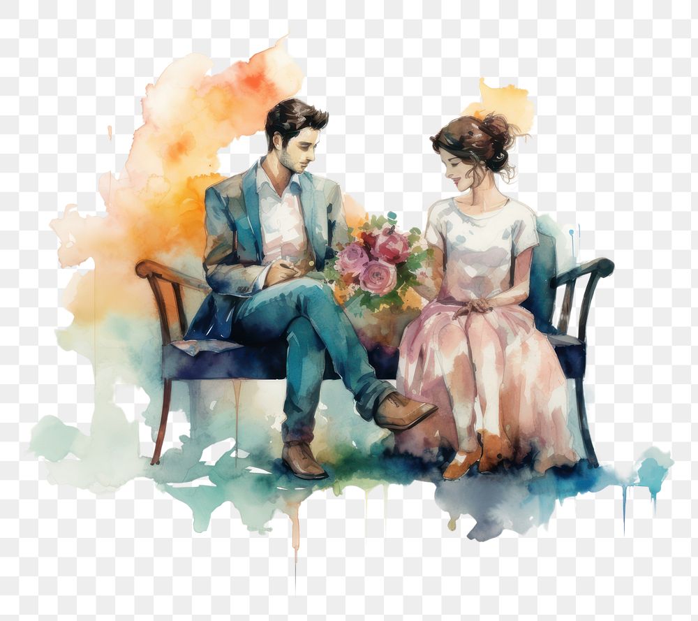 PNG Painting fashion wedding adult. AI generated Image by rawpixel.