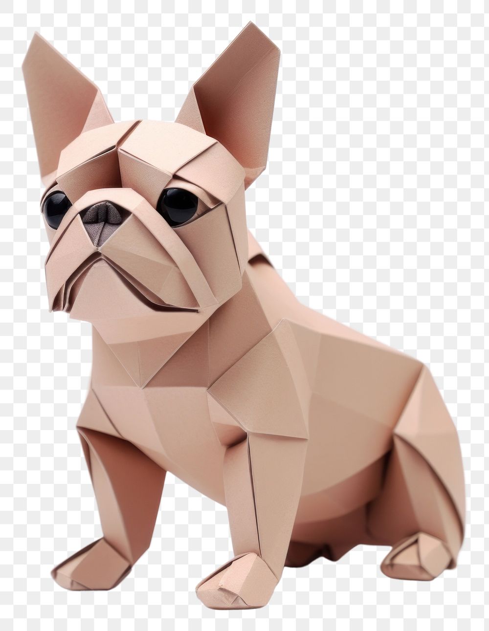 PNG Sculpture bulldog origami mammal. AI generated Image by rawpixel.